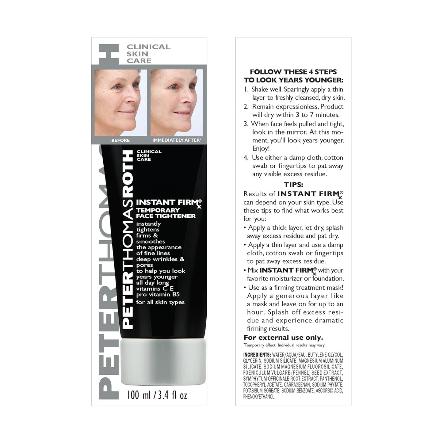 Peter Thomas Roth | Instant FIRMx® Temporary Face Tightener | Firm and Smooth the Look of Fine Lines, Deep Wrinkles and Pores