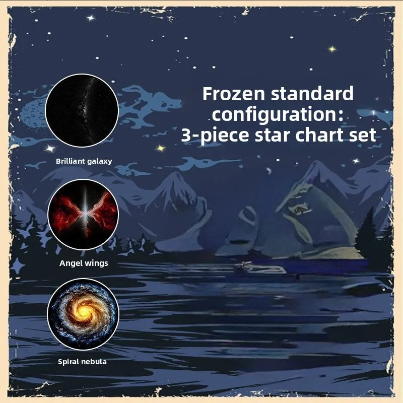 2-in-1 Mini Galaxy Star Projector Night Light with Starry Sky Ambient Light