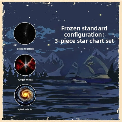 2-in-1 Mini Galaxy Star Projector Night Light with Starry Sky Ambient Light