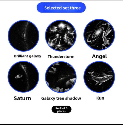 2-in-1 Mini Galaxy Star Projector Night Light with Starry Sky Ambient Light