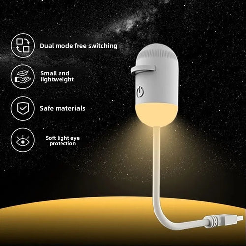 2-in-1 Mini Galaxy Star Projector Night Light with Starry Sky Ambient Light