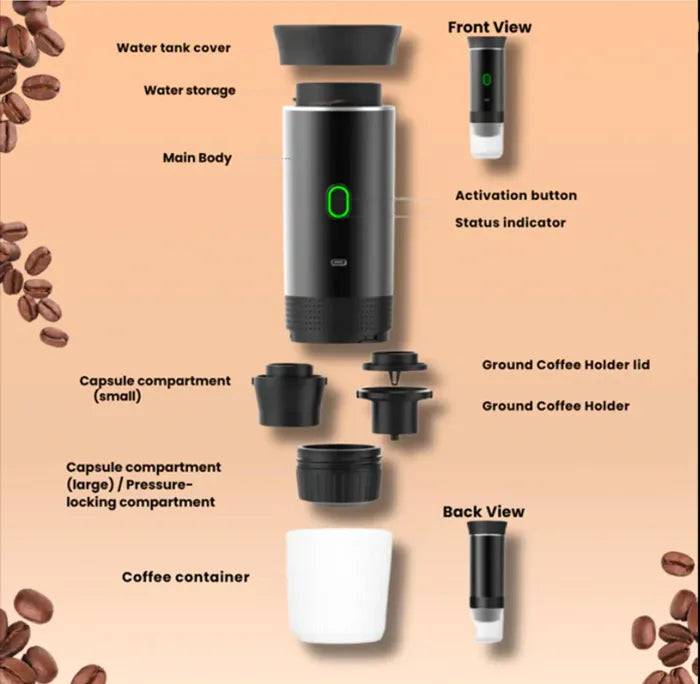 Zavinox BrewMate 3-in-1 Portable Espresso Maker
